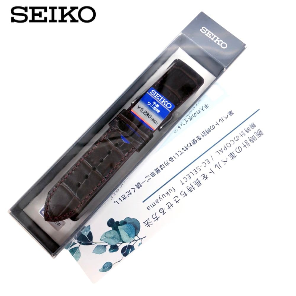 Reloj Piel Genuina Oscura con Cuidado RS06S22BN [Seiko] Correa, 22mm, Correa, Hombre, Marrón, Instrucciones,