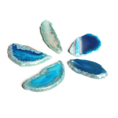 Achat Scheiben Unregelmäßige Achat Leuchttisch Scheiben für DIY Schmuckherstellung Heimdekoration Blau 1.2?2 Zoll