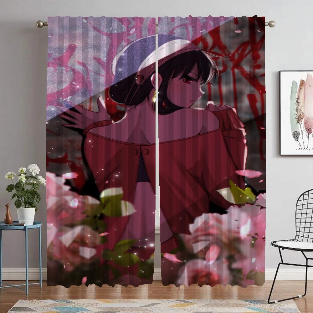 Spy X Family Curtains Child Room Blackout Curtain for Room 2 Panel Tulle for Bedroom Partition Halloween Decoration Shades Home