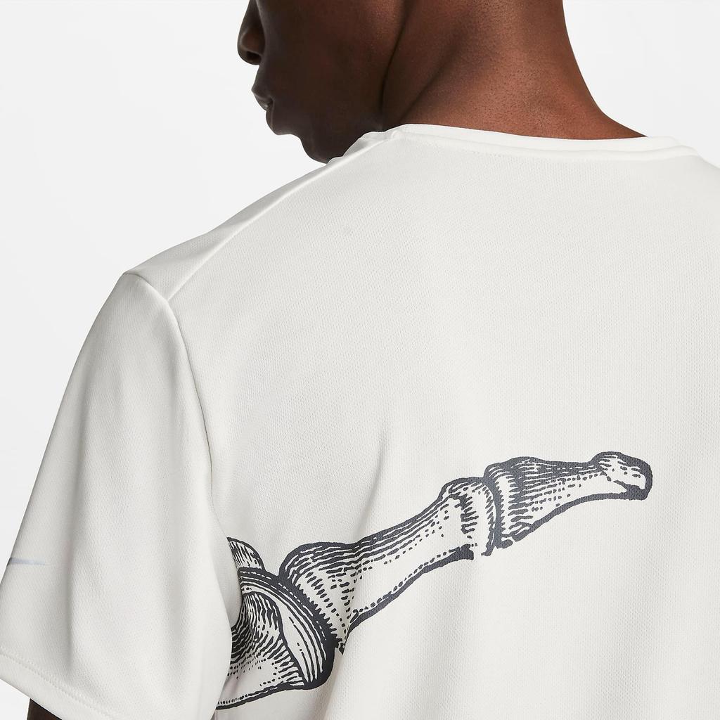 Nike Dri-FIT UV Run Division Miler Printed Ribbed Crew Neck Short Sleeve T-Shirt Men Tops Phantom DV9263-030