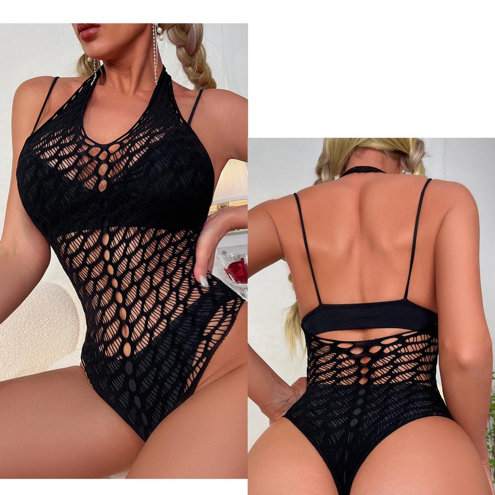 Sexy Fishnet Bodystockings Women Erotic Lingerie Fishnet Bodysuit Outfits Lace Underwear Erotic Mesh Stockings Porn Set Costumes