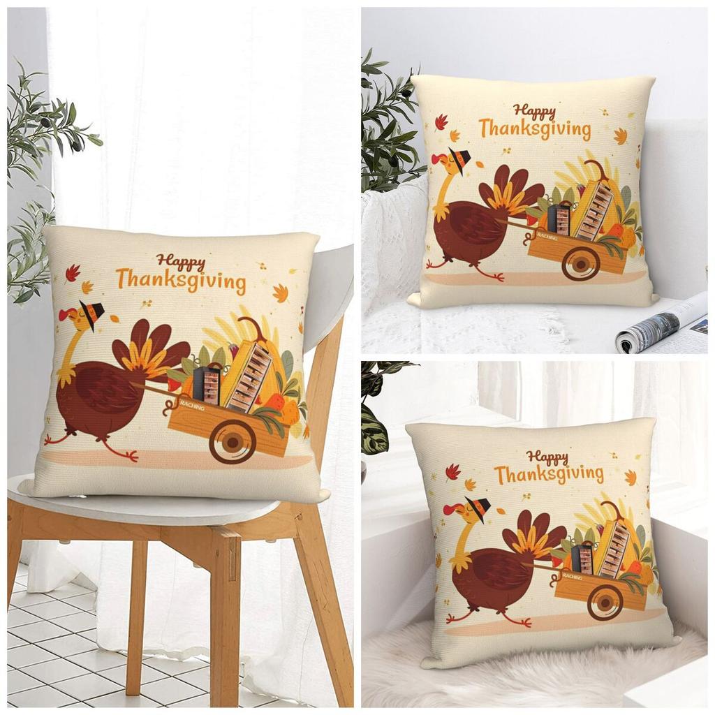 Thanksgiving Day Turkey Pillow Cover Soft Pillow Case Cushion Cover Fashion Graphic Pillowcases For Office Car Home Decorative