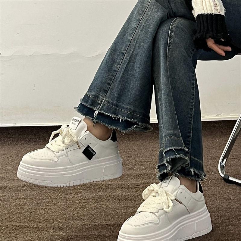 Little White Shoes Female Students Casual Thick Soles Heightening Small Shoes Women's Versatile Board Shoes