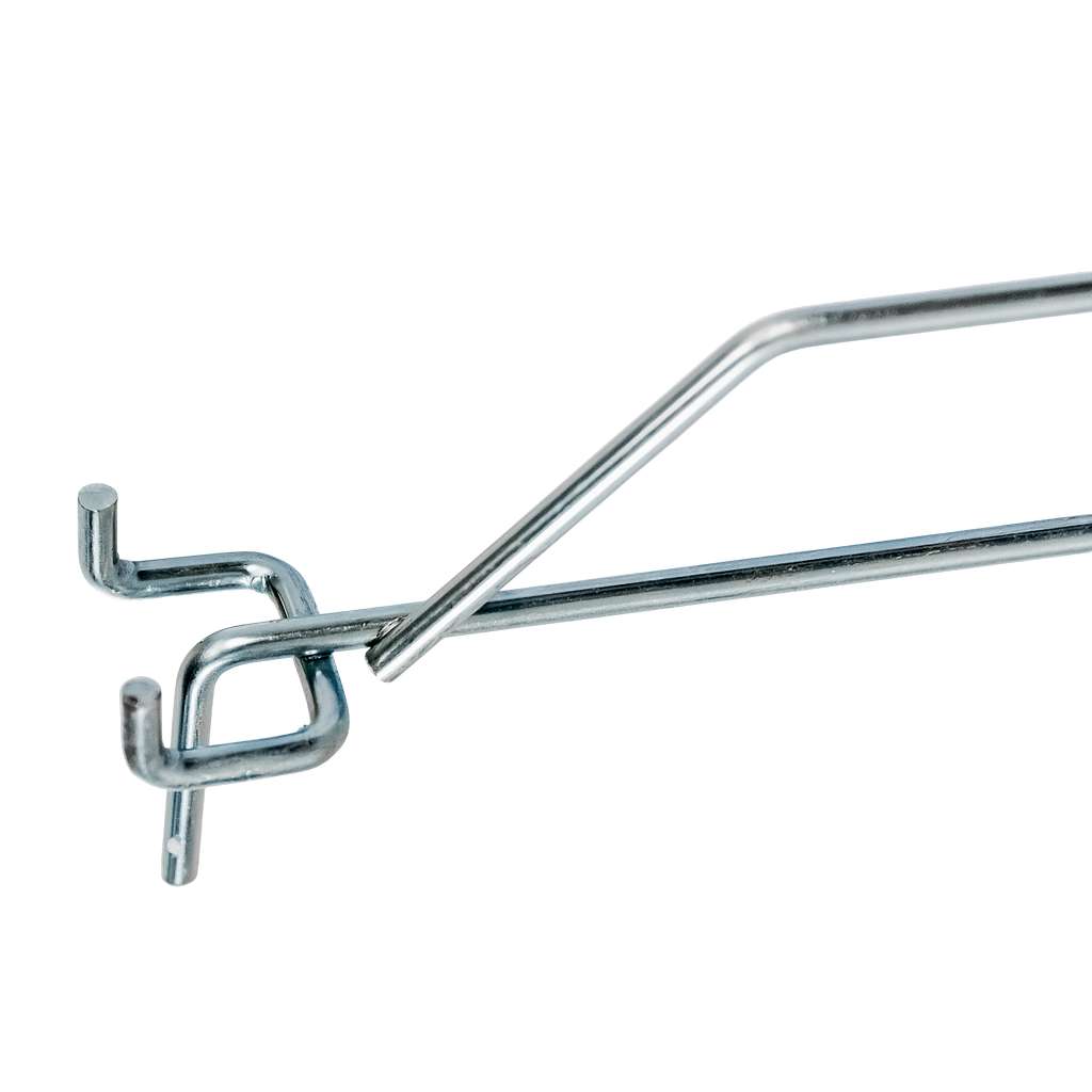 Single hanger with a bracket for a price tag for perforation EURO Mega-M L-25cm fi4 zinc N