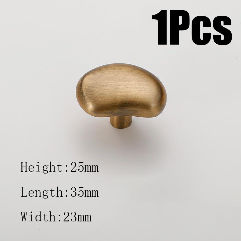 Creative Furniture Silver Shiny Wardrobe Door Pulls Solid Brass Handles Shoe Cabinet Kitchen Drawer Irregular Pebble Small Knobs