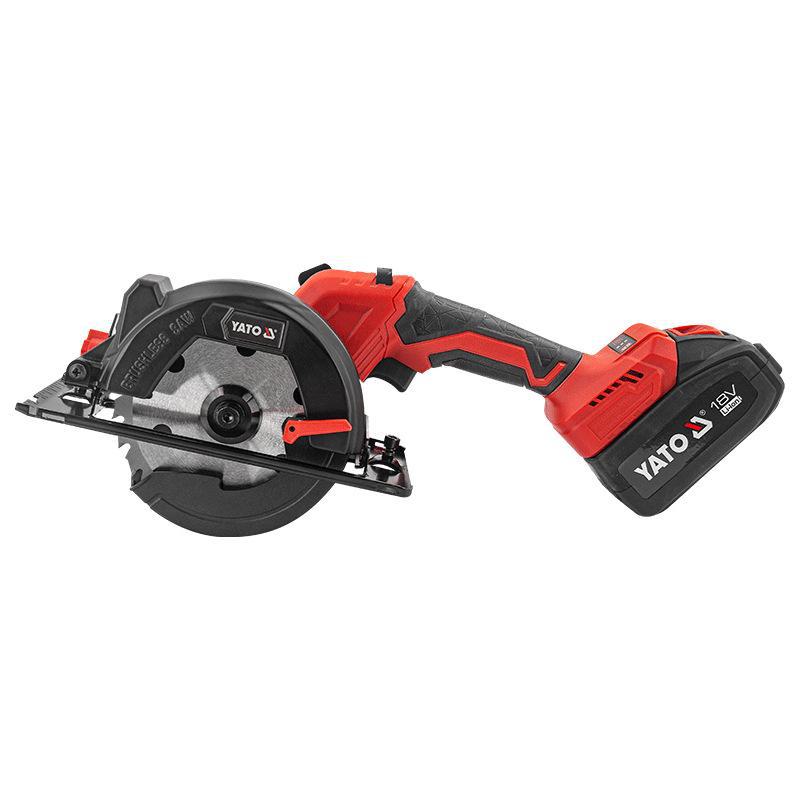 YATO 18V Brushless Portable Electric Circular Saw with Rechargeable Lithium Battery