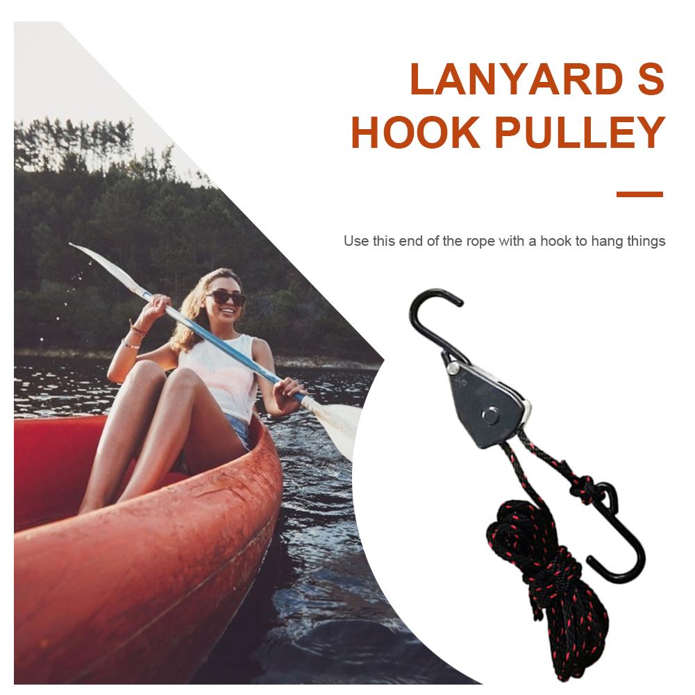 2PCS Ratchets Kayak Rope Tightener Anti-rust Dipping S Hook Ratchet Pulley For Kayak And Canoe Sling Hook Car Repair Sling Hook
