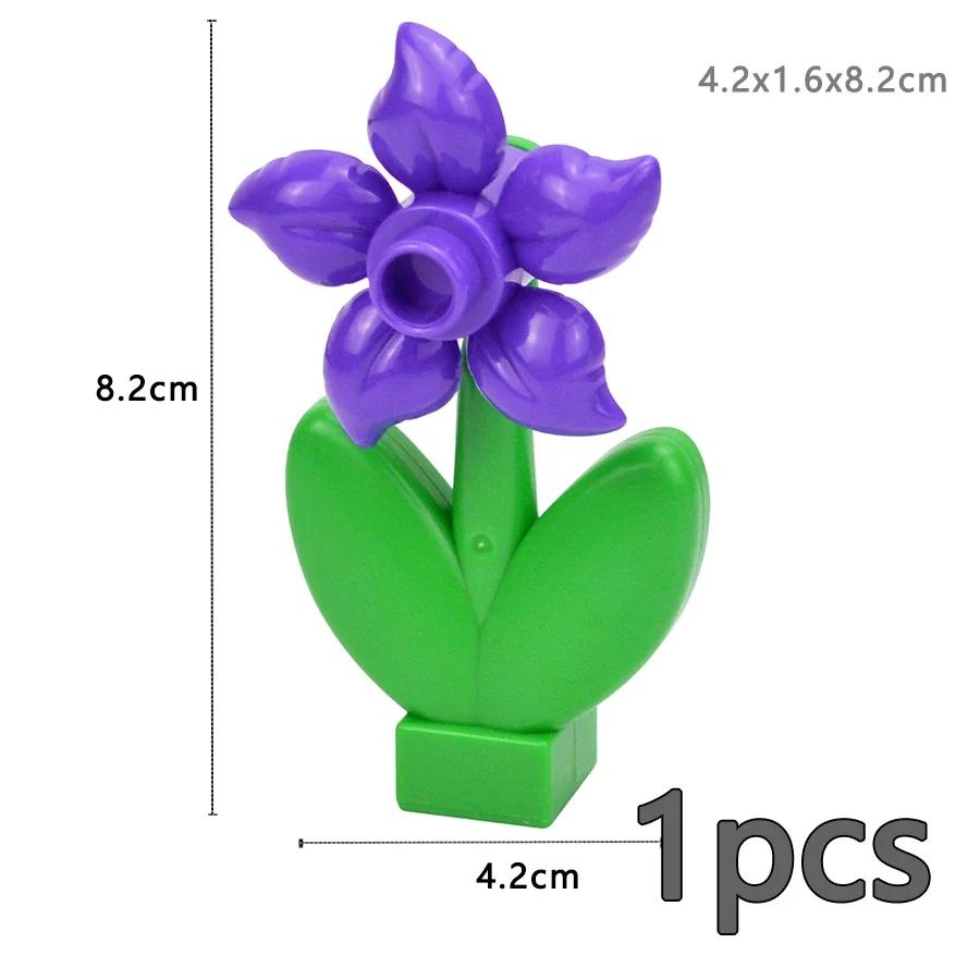 Große Größe Baustein Pflanze Obst Zubehör Blume Gras Baumstumpf Schmuck Bauernhof Kompatibel Große Platten Ziegel Duploes Spielzeug