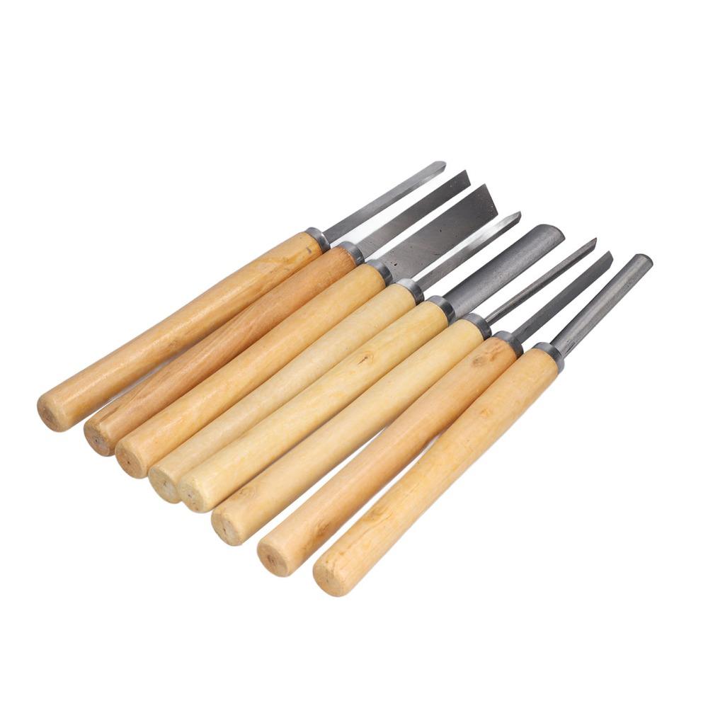8PCS Skew Spear Point Round Nose Gouge Wood Turning Chisels Woodturning Tools For Woodworking