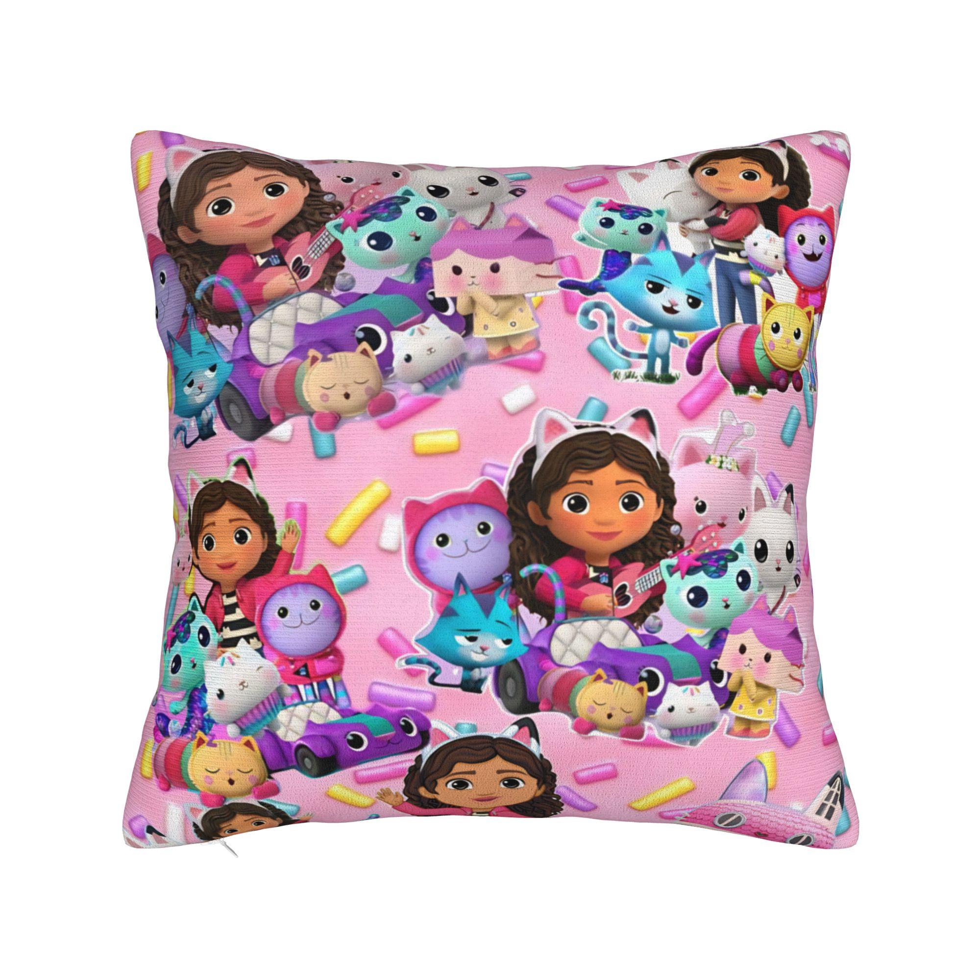 Decorative Pillow Covers G-Gabbys Girl Dollhouse Accessories Chair  Throw Pillow Case Cover Square Multi-Size 12x12Inch