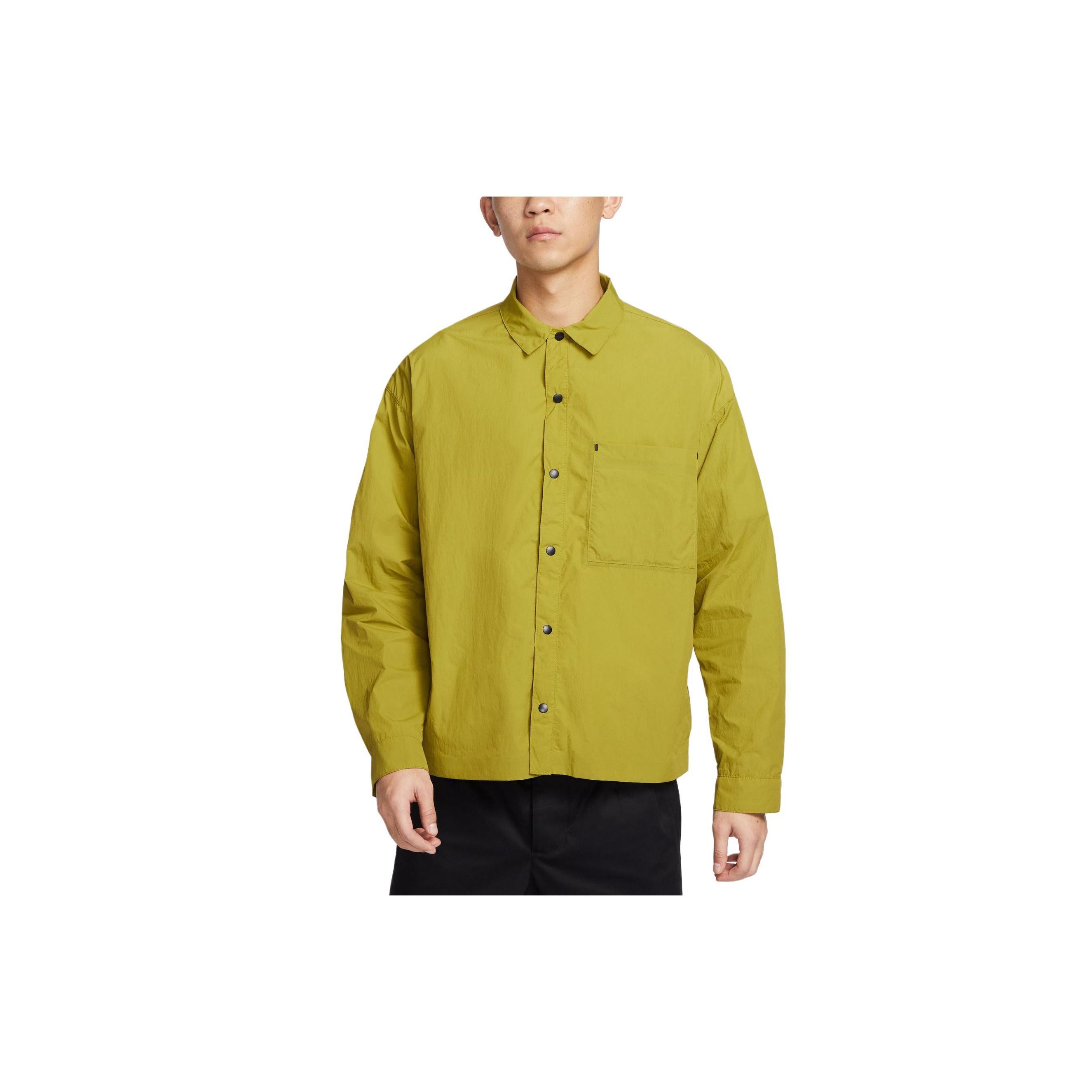 

Nike Sportswear Tech Pack однотонная куртка-поло с длинным рукавом, мужские куртки цвета мох и зеленый DX0206 XXXL