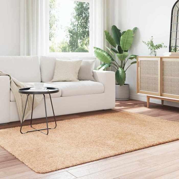 VidaXL Tapis Shaggy à poils longs beige 130x200 cm polyester, tapis, tapis de chambre, tapis moderne, tapis de salon, tapis 4102829