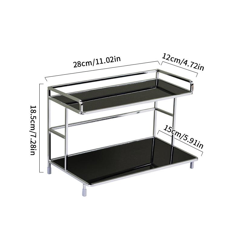 1 шт. Металлическая настольная многоуровневая полка для хранения, Двухуровневая настольная полка, Полка для хранения стаканов для воды и кофейных чашек, Полка для хранения косметики