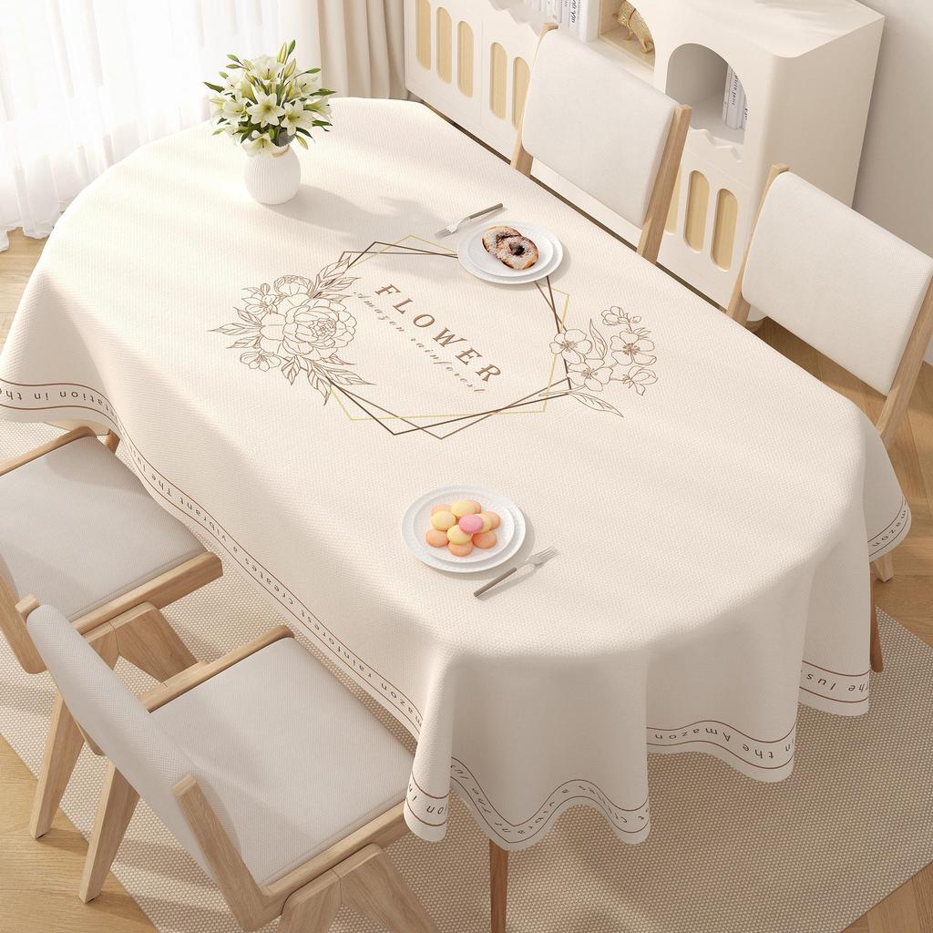 Oval Waterproof Oil-Proof Washable Foldable Heat-Insulating Non-Slip PVC Tablecloth and Mat