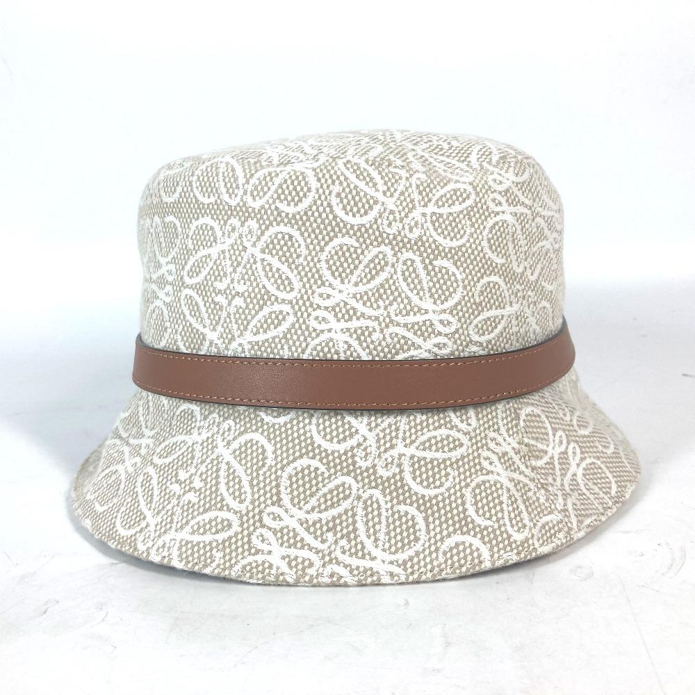 LOEWE K820HB1X41 Anagram jacquard logo Bucket hat bob hat BeigeBased Unused
