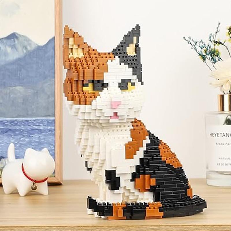 New Cartoon Creative Pet Cat and Dog Assembly Toys DIY Educational Building Blocks Toys Parent-child Interactive Toys Gifts