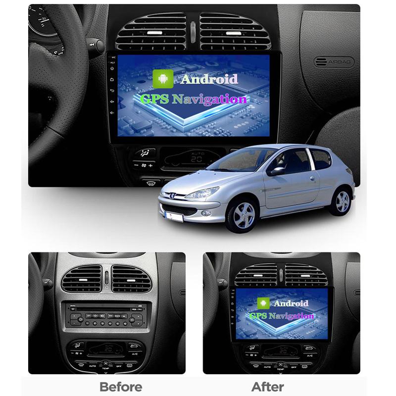 Car Radio For Peugeot 206 206CC 206SW 2000-2016 Citroen C2 2004-2008 Player Android WIFI GPS Navigation Stereo 2din 1+16GB