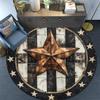 Rustic Star Round Area Rug,Carpet Rug for Living Room Bedroom Sofa Playroom Decor,Non-slip Floor Mat