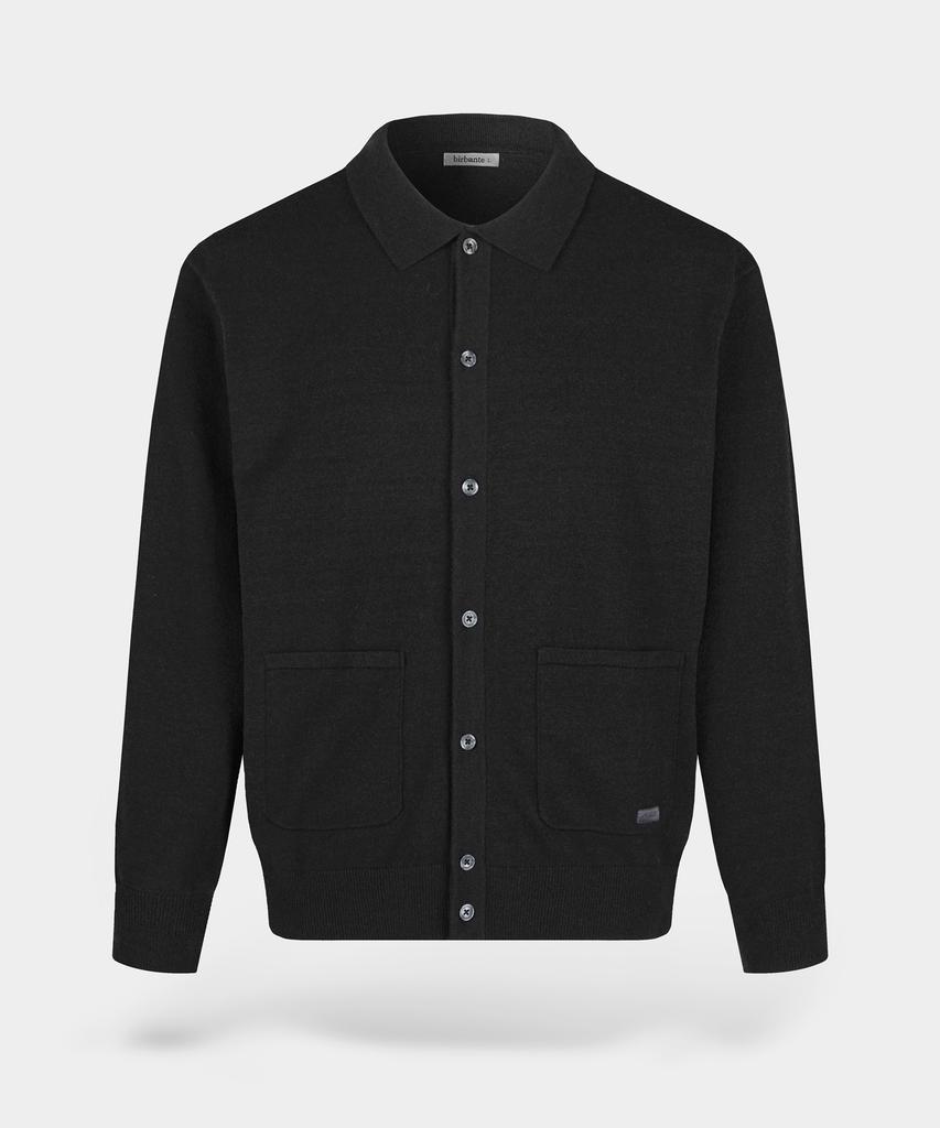 Birbante Soft Washable Collared Cardigan - Black