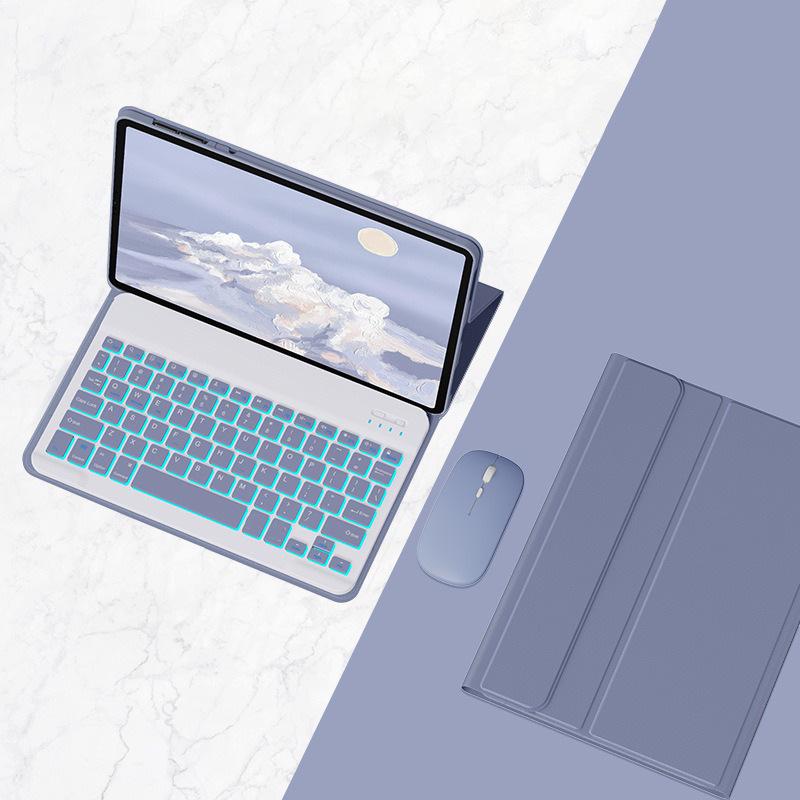 Compatible with Xiaomi Pad 7: 11-Inch Protective Leather Case with Touch Backlit Magnetic Bluetooth Keyboard and Mouse. Redmi Pad SE 11 inch (with optional glowing mouse)