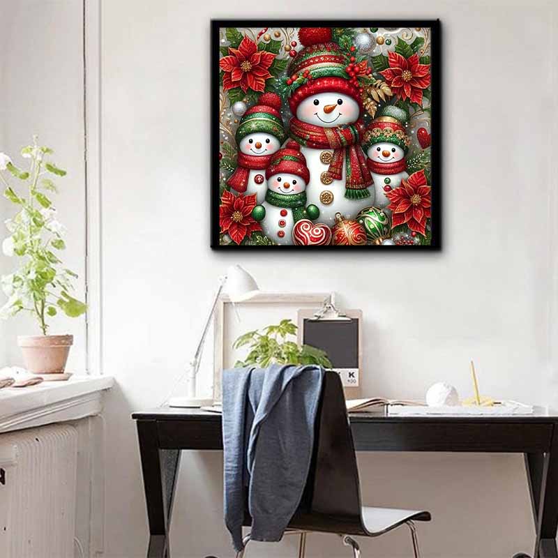 New Arrival 5D DIY Full Circle Diamond Painting "Christmas Snowman" Embroidery Cross Stitch Home Decoration Gift