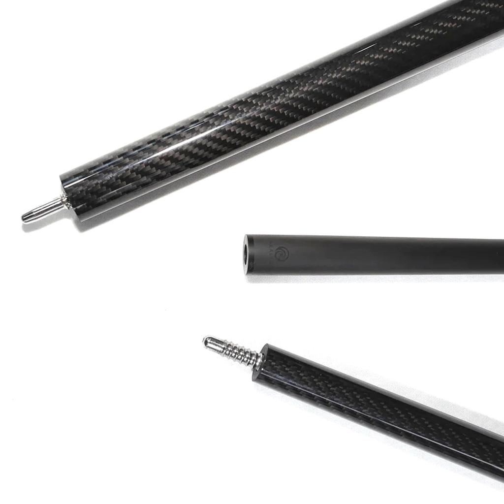 KHEALING Billiard Cue Carbon Black Electric Wood Leather Head PVC Black Electric Wood Point Angle T 700 Carbon Fiber 58 Inch Billiard Supplies Joint