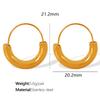 Yori Stainless Steel Geometric U-Shape Hoop Earrings 18K Gold PVD Plated Popular Daily Classy Waterproof Jewelry Accessory