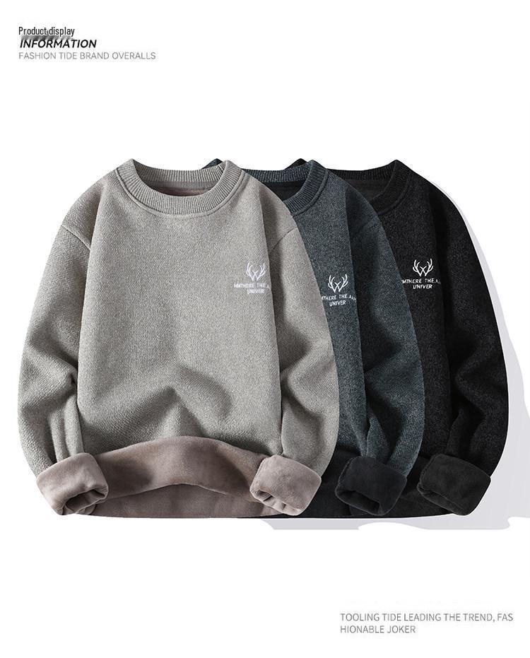 2025 Herren Einteiler Samtpullover: Trendiger Jugendstil, Plüschkaschmir, Ideal für Mittelschüler