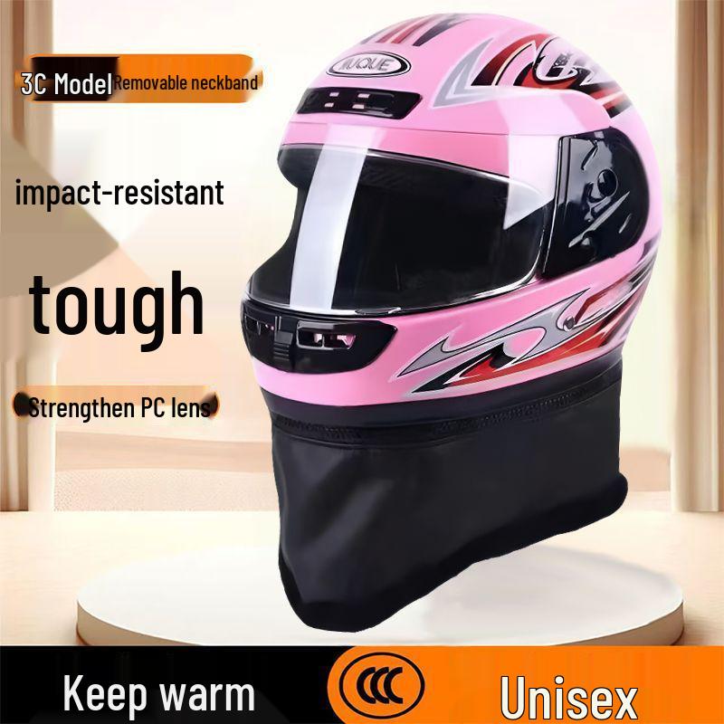 Autumn/Winter Anti-fog Electric Motorcycle Helmet, Class A Safety, Unisex.