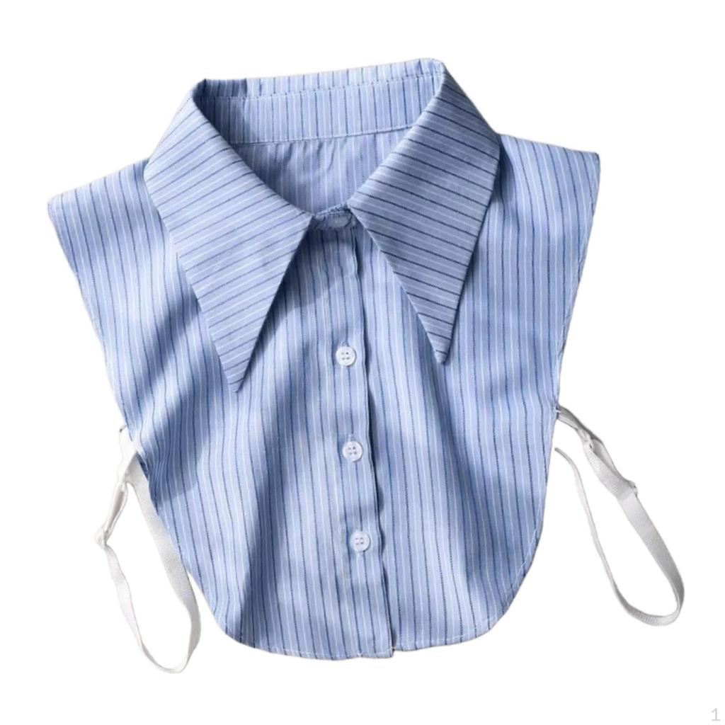 Fake Neck Blue Striped Accessories Detachable Dickey