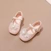 Girls' shoes Children's princess shoes Crystal leather shoes Sparkling 2025 new spring and summer little girl soft sole gift
