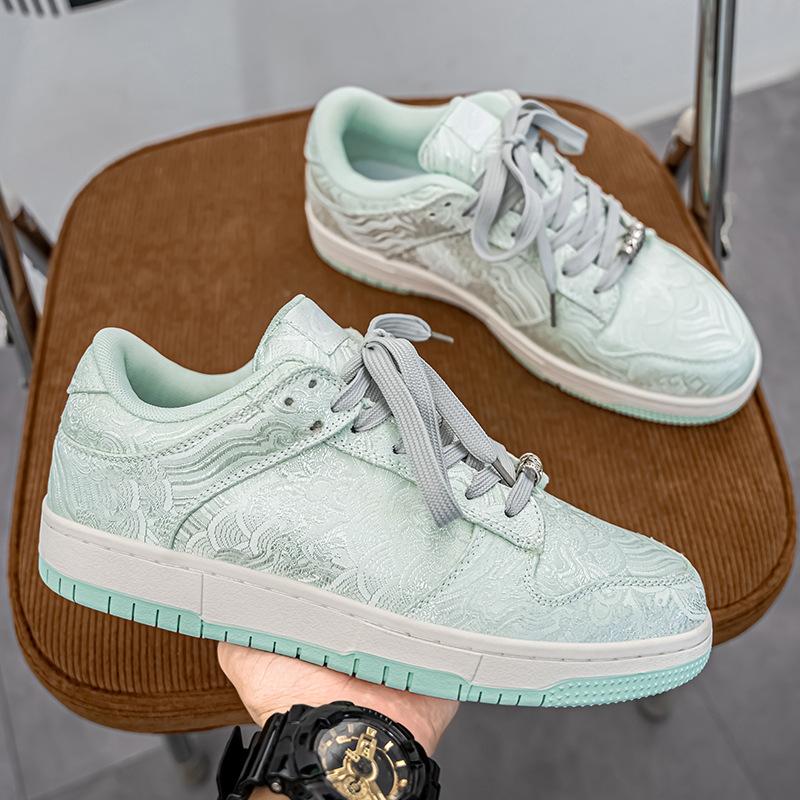 

Мужские модные кроссовки для скейтбординга, удобные нескользящие кроссовки на шнуровке, легкие кроссовки для бега на мягкой подошве, повседневные кроссовки для ходьбы 39 зелёный