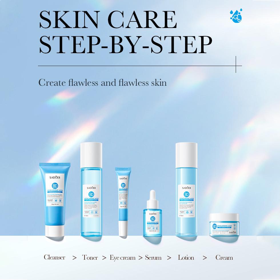 Hyaluronic Acid Essence Anti-Wrinkle Luxury 6-piece Repair Nourishing Beauty Care Set