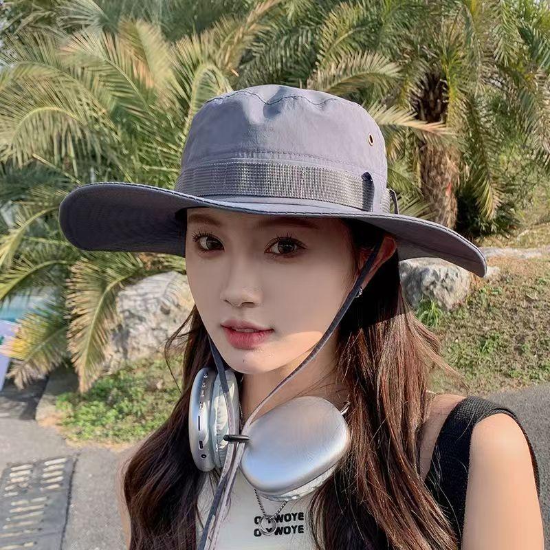 Summer and Autumn Outdoor Cowboy Hat Men's and Women's Hats Climbing Bucket Hat Sun Protection Hat Fishing Mountaineering Sun Hat Hiking Sun Hat