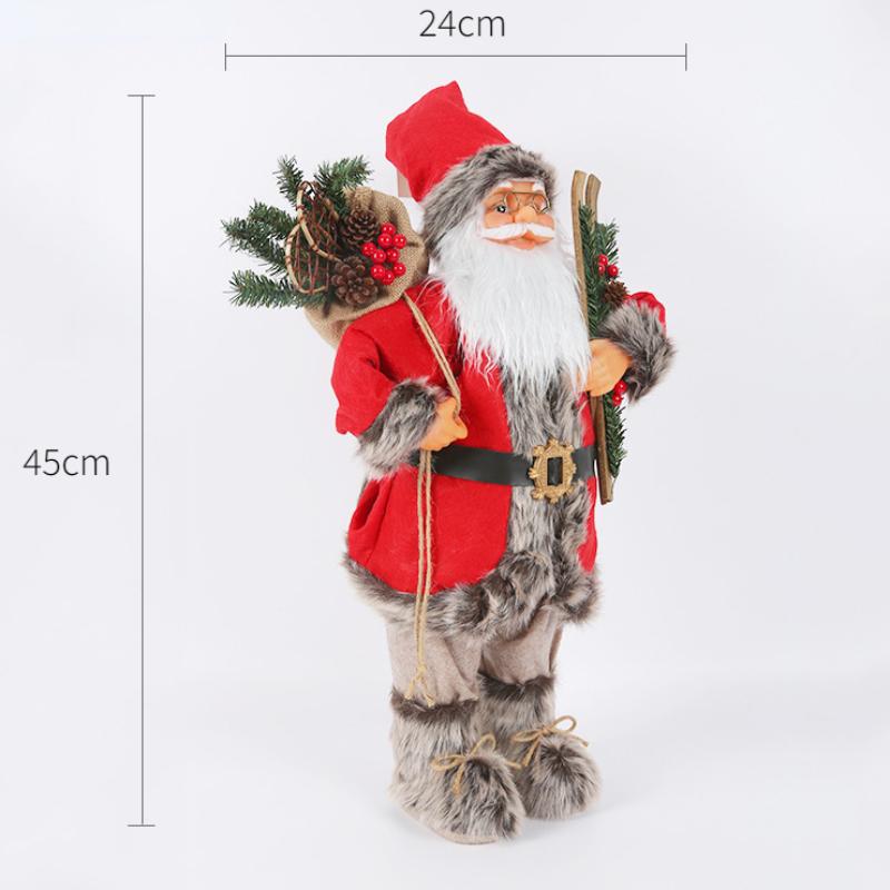 Christmas Decorations pink Santa Claus Dolls Standing Christmas Figurine Holiday Decoration Ornaments Layout Window Decoration