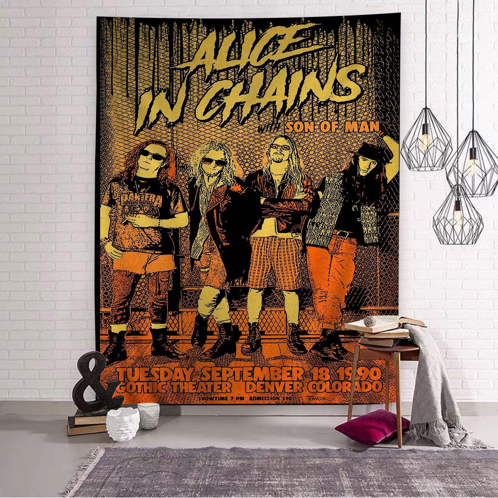 Alice In Chains Banda DIY Tapiz de Pared Colgante Tarot Hippie Alfombras de Pared Dormitorio INS Decoración del Hogar