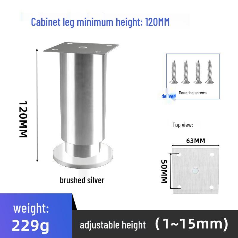 Adjustable Stainless Steel Furniture Legs – Modern Minimalist Support for Cabinets, Tables, Sofas, and Beds