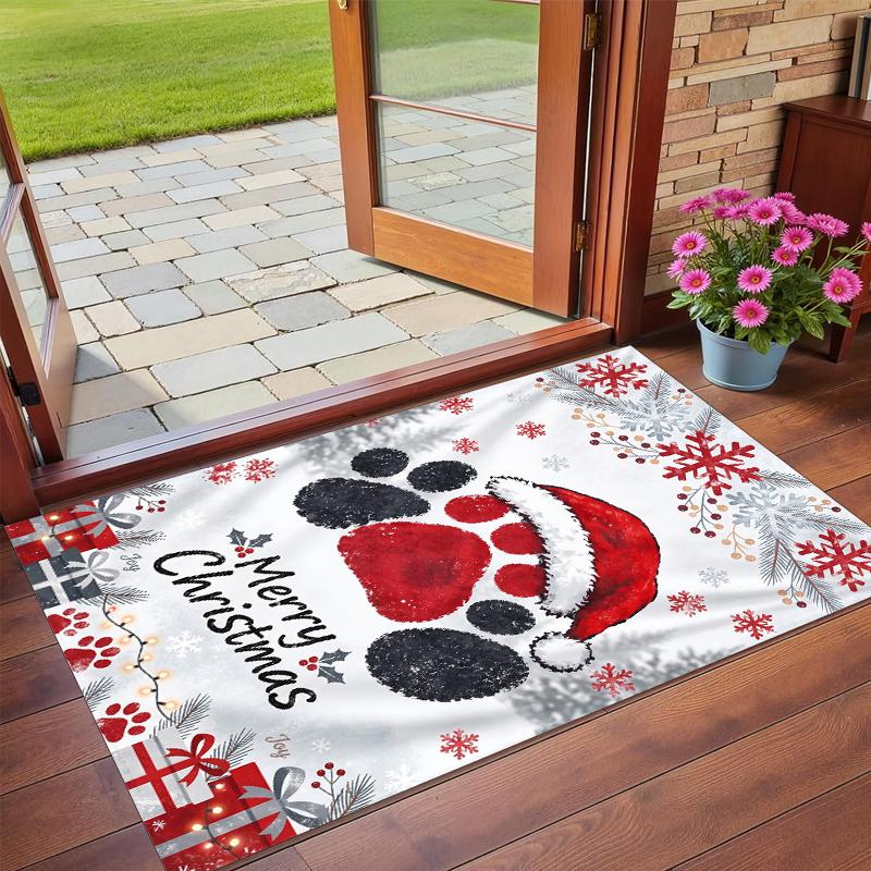 Christmas Printed Square Area Rug Soft Non Slip Floor Carpet For Bedroom Holiday Gift