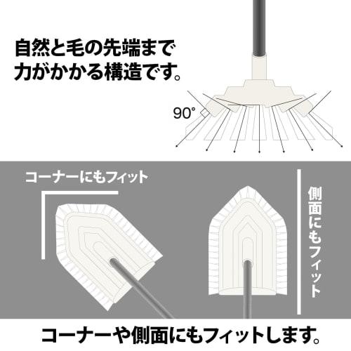 Wise Telescopic Handle Bath Brush, Cleans Corners, for Tile and Grout, White, Aluminum and Polypropylene