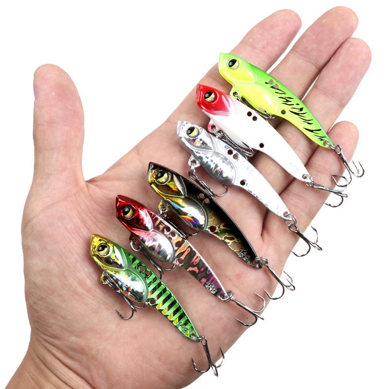 6PCSLong-distance Lure Fishing for snakeheadVIBIron Plate 5g- 14gPopular Foreign Trade Product for Sea Fishing: Floating Shore-t