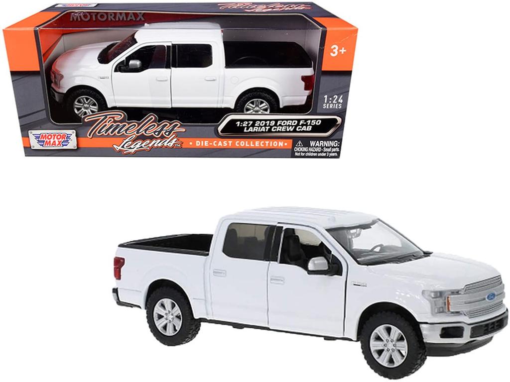 MOTORMAX Scale Diecast Model Car Ford Lariat Crew Pickup Truck LARIAT CREW CAB 2019 1/27 F-150 (White)