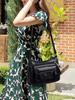 Women Shoulder Bag PU Leather Multi Zipper Pocket Adjustable Strap Purses Lady Casual Crossbody Bag