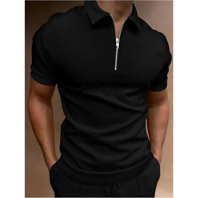 Erkek Polo Tişört Düz Renk Kısa Kollu Yakalı Tişört Günlük Fitted Üst Erkek Giyim