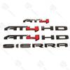 4X For Sierra 1500 2500/3500HD AT4 HD Emblem Door Rear  Badges Overlay Black Red