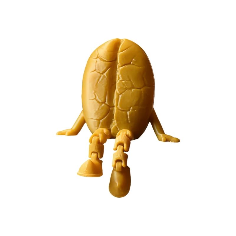 Figurky kávových zrn/šálků s pohyblivými nohami Realistické 3D tiskové Kávové stolní dekorace pro domácí kancelář auto