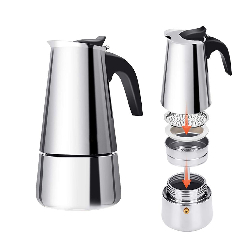 Stainless Steel Moka Pot European Style Coffee Cup Portable Coffee Maker