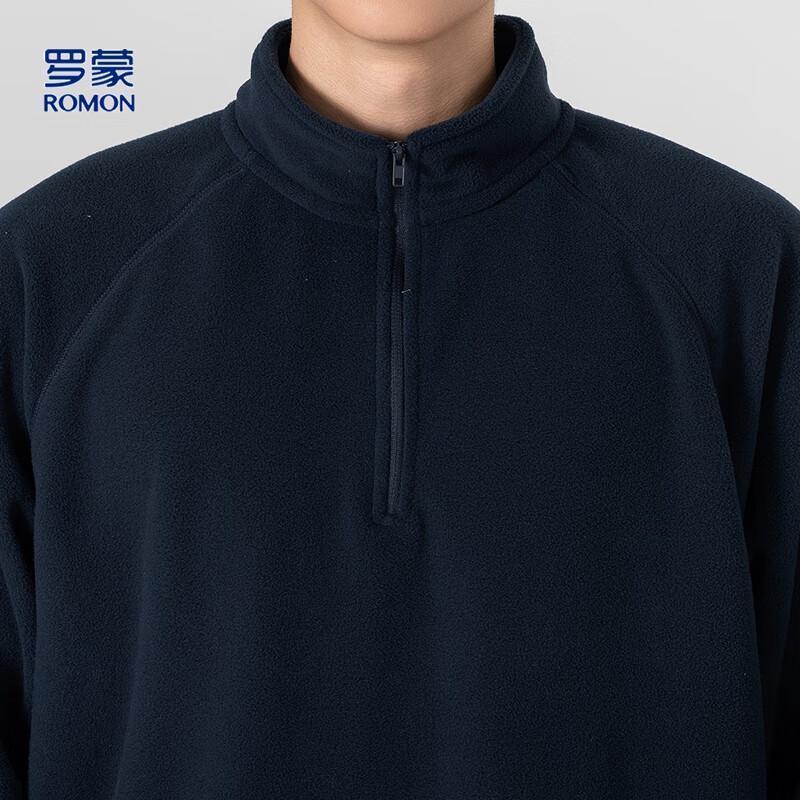 ROMON Men's Double-Sided Fleece Stand Collar Pullover Jacket