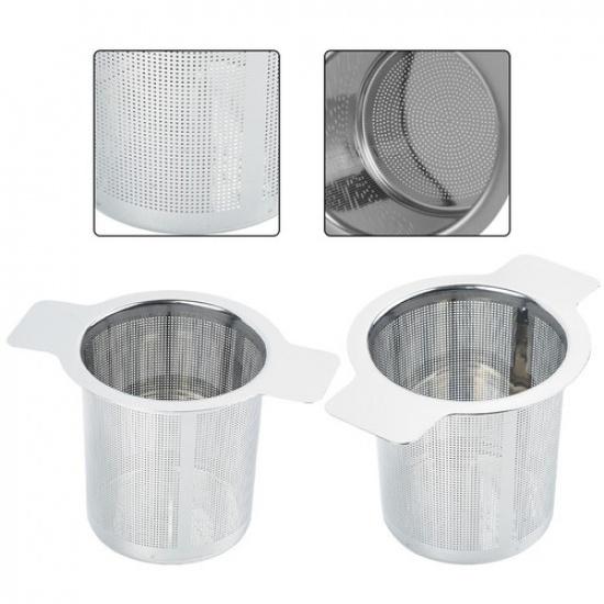 2 Pack Stainless Steel Tea Infuser Dual Ear Fine Mesh Reble Strainer for Tea