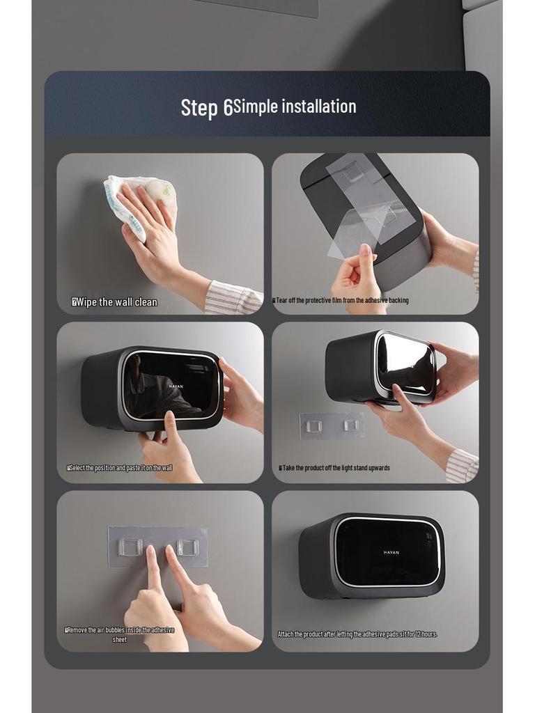 Nástěnný vodotěsný dávkovač toaletního papíru a úložný regál