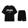 Peak Quick-Drying Short Sleeve T-Shirt And Shorts Set With Round Neck Cute Cartoon Design Unisex Activewear DF64269121101